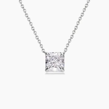 Ръчно изработено колие PRINCESS CUT от 925-каратово сребро - NCKL-PRNCS-SLVR