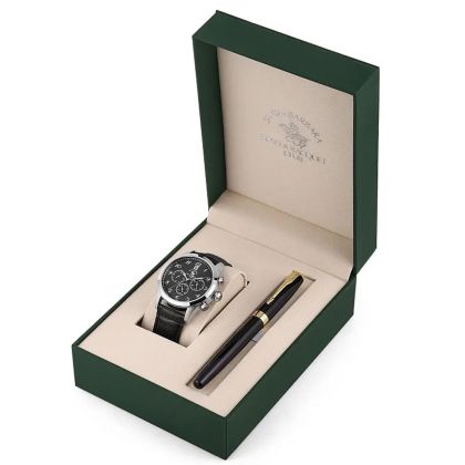 Мъжки часовник Santa Barbara Polo & Racquet Club SB.1.10551-1 комплект с химикалка