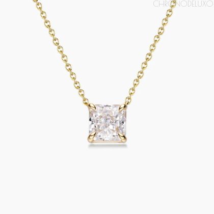 Ръчно изработено колие PRINCESS CUT от 18-каратово позлатено 925-каратово сребро - NCKL-PRNCS-GLD