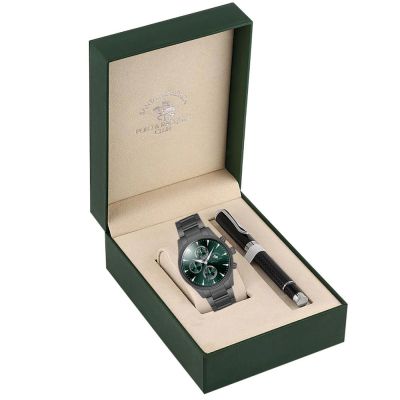 Мъжки часовник Santa Barbara Polo & Racquet Club SB.1.10489-5 комплект с химикалка