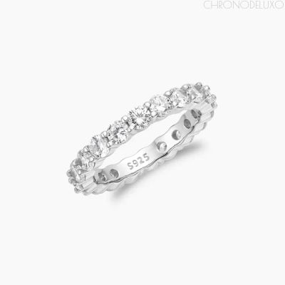 Ръчно изработен пръстен Stackable Eternity Band от 925 каратно сребро - RNG-ETRN-SLVR
