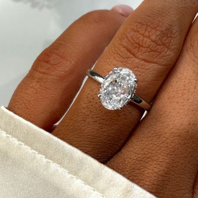 Ръчно изработен пръстен Mini Oval Cut от 925-каратово сребро - RING-MINOVL-SLVR