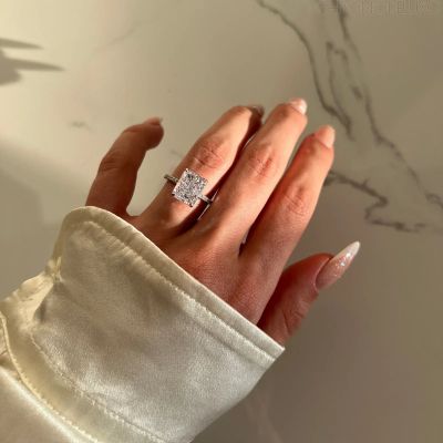 Ръчно изработен пръстен Crushed Ice Radian Cut от 925-каратово сребро - RING-RDN-SLVR