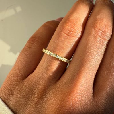 Ръчно изработен пръстен Stacking Ring от 18 карата позлатено 925-каратово сребро - RING-STCK-GLD